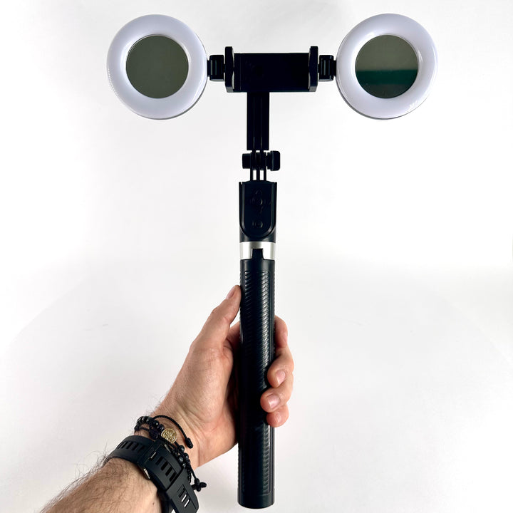 Trípode, selfi.